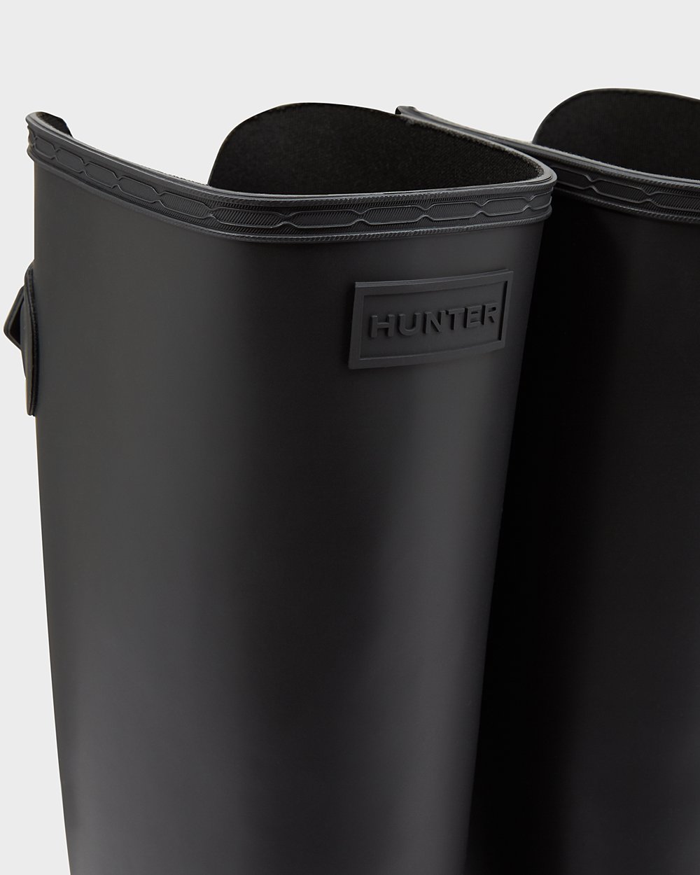 Hunter Refined Slim Fit Adjustable Tall Rain Boots - Outlet Store Womens Black - AFLUKC762